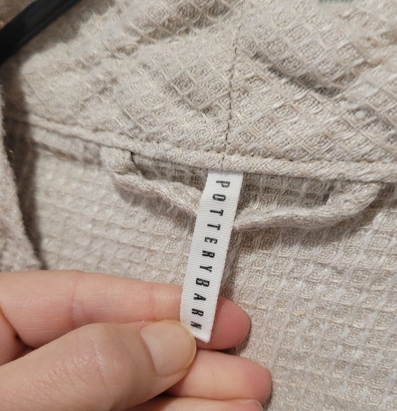 Pottery Barn Women's 100% Linen waffle robe - BEIGE / TAN - Picture 2 of 5